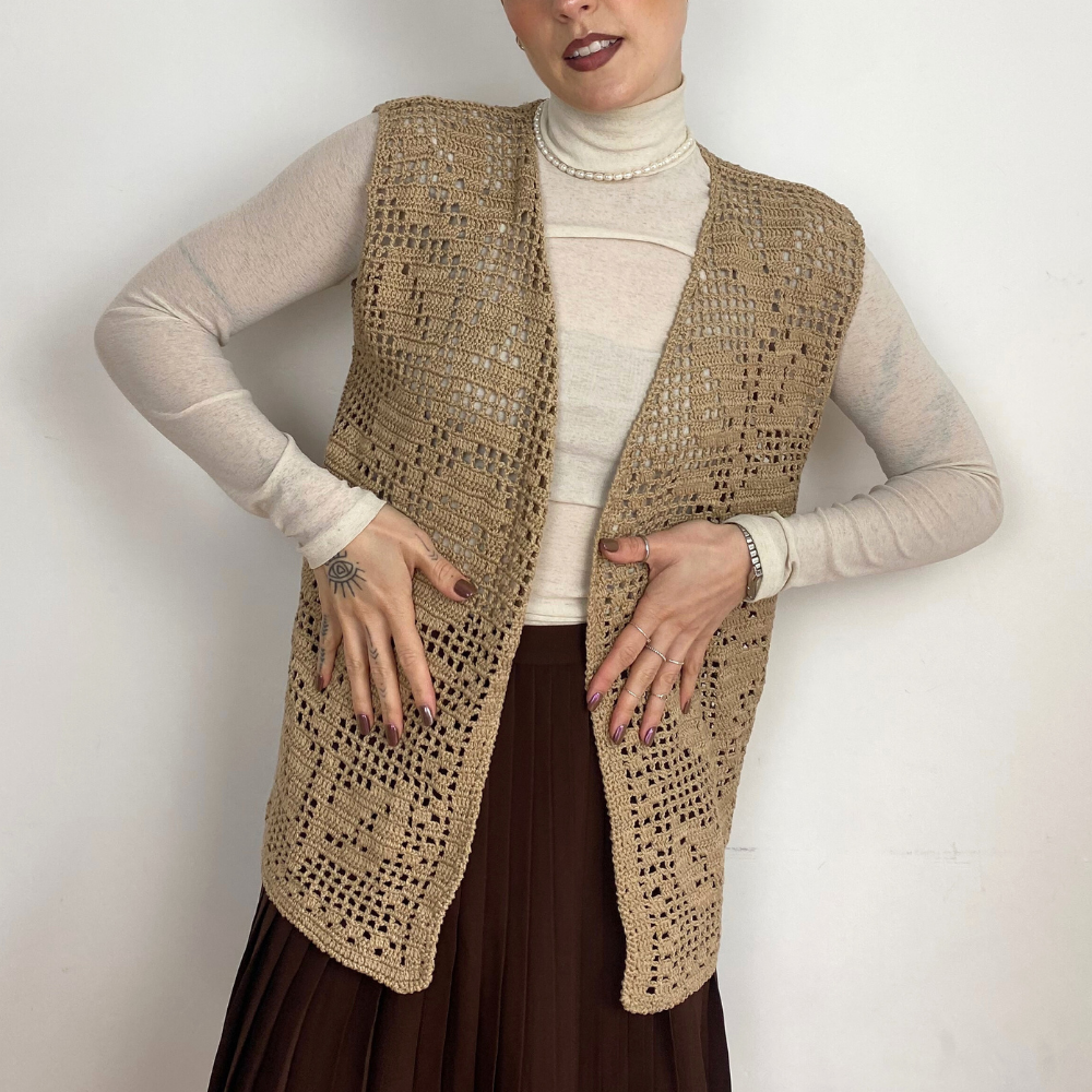 Crochet Knit Vest S/M